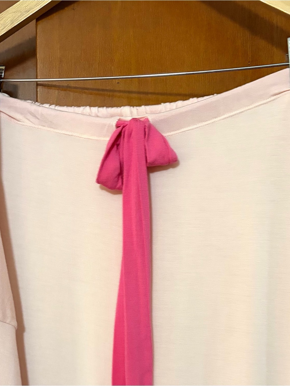 Eberjey Gisele Slouchy Pajama Set Peach Bellini / Bright Pink - Picture 5 of 11